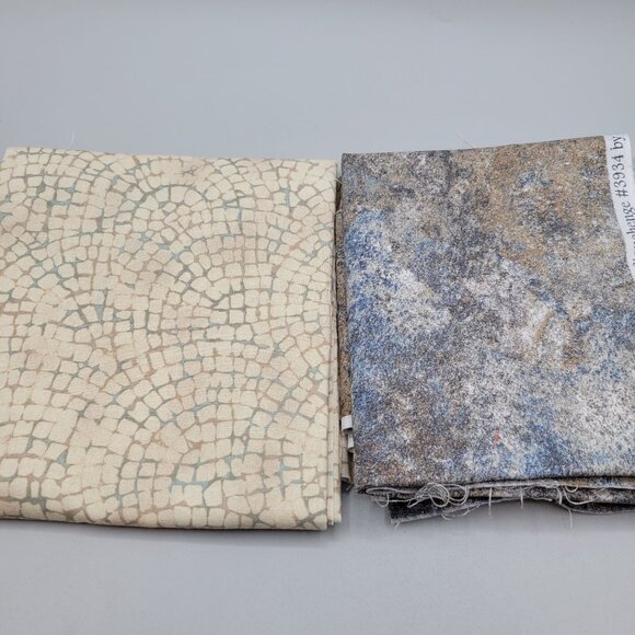 Rocks Bricks Mosaic Fat Quarters and Fabric Scraps Cotton Fabric Bundle 13 oz - Picture 2 of 5